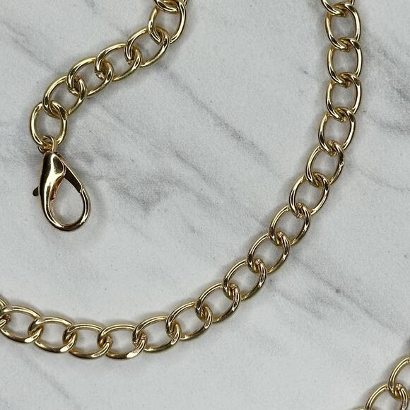 Gold Tone Chain Purse Strap 46" Crossbody Bag Replacement ✨ - Picture 10 of 11